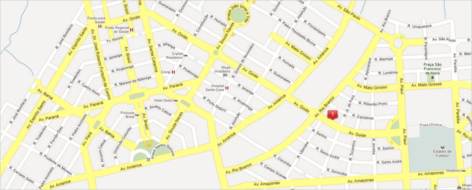 Google Maps, Avenida Goiás 1451,Cianorte-PR, Brasil